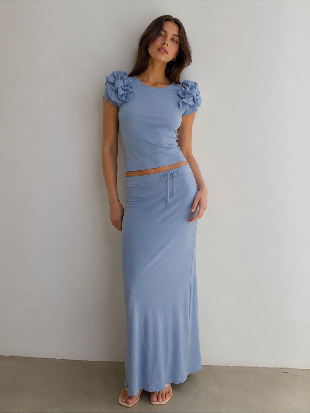 PINKO blue shirt with bow detail on sleeves - size XS / S